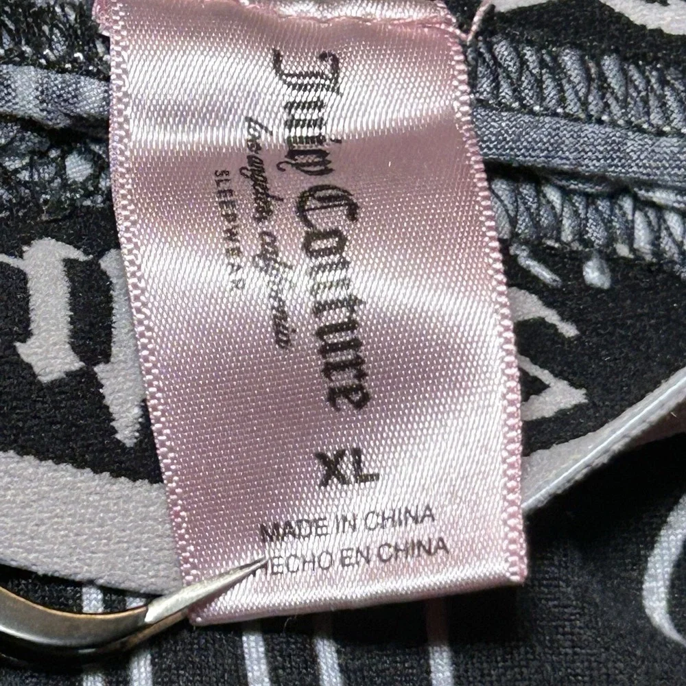 Juicy Couture Womens Black Logo Pajama Bottoms PJ Lounge Pants Sleepwear Size XL